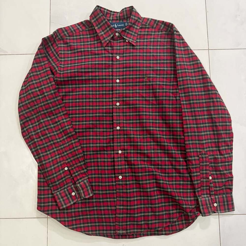 Ralph Lauren Button Down Shirt Red Plaid